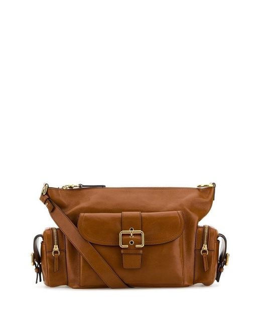 Chloé Brown Camera Zipped Tote Bag