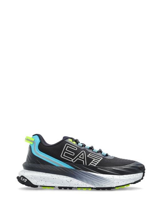 EA7 Blue Dynamic Logo Sneakers for men