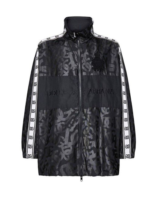 Dolce & Gabbana Synthetic Logo-printed Zipped Track Jacket in Black for ...