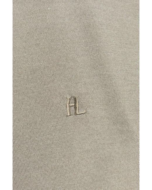 Helmut Lang Gray Logo Embroidered Polo Shirt for men