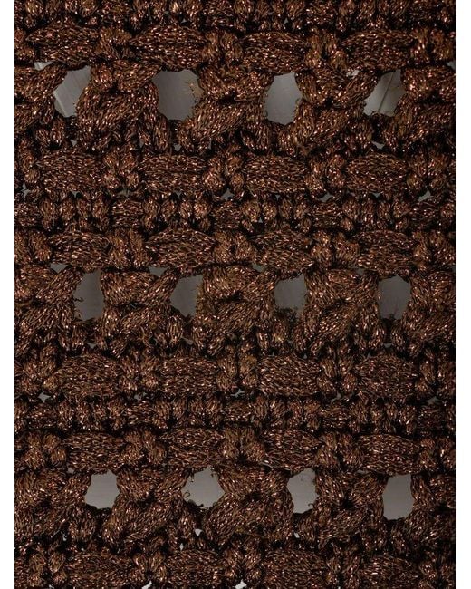 Alanui Brown Viscose Knit Cropped Top Knitwear