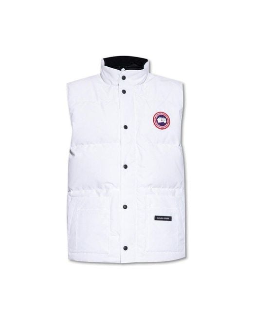 Canada Goose White Camouflage-printed High-neck Down Gilet for men