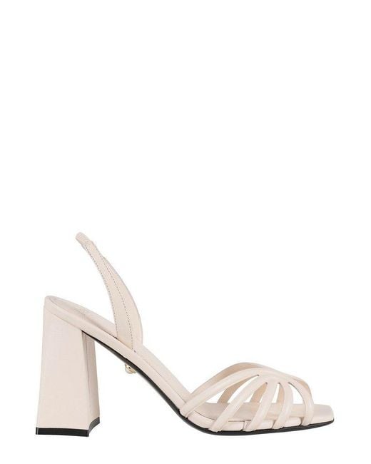 ALEVI Natural Strappy Block Heel Sandals