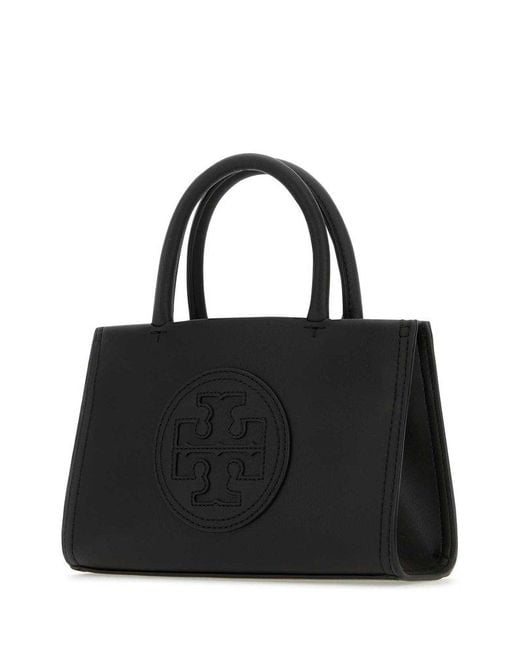 Tory Burch Black Ella Mini Faux-leather Tote Bag