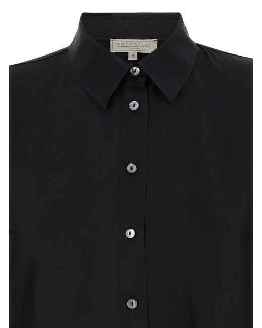 Antonelli Black Bassano Short Sleeved Oversize Shirt