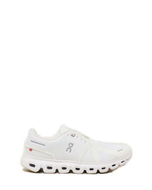 On Shoes White Cloud 6 Logo Printed Sneakers for men