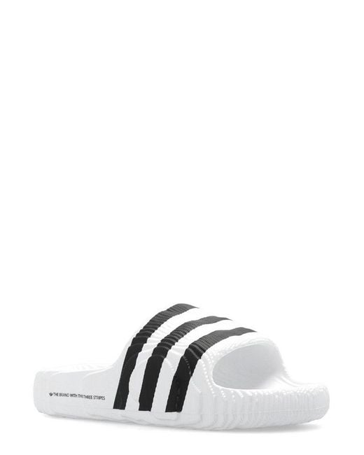 Adidas Originals White 'adilette 22' Slides, for men