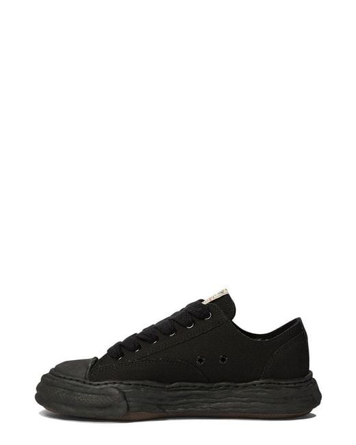 Maison Mihara Yasuhiro Black Round-Toe Lace-Up Sneakers for men