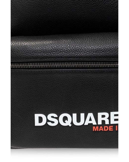 DSquared² Black Backpack With Logo for men