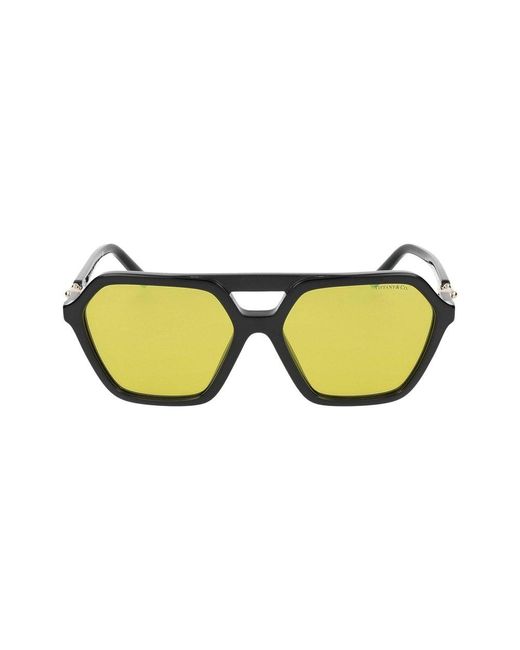 Tiffany & Co Black Aviator Frame Sunglasses