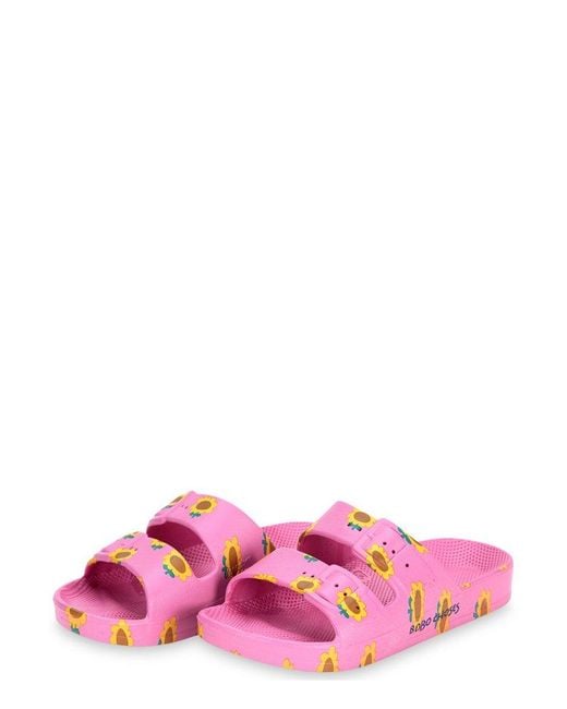 Bobo Choses Pink All-Over Sunflower Printed Sandlas