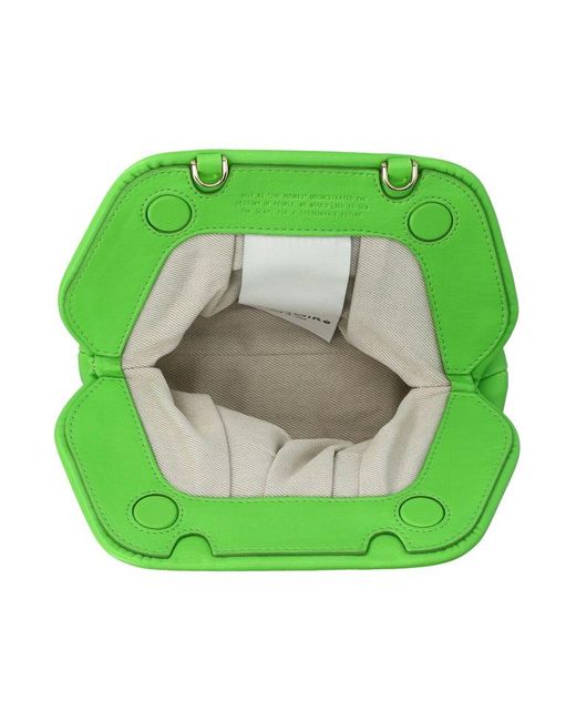 THEMOIRÈ Green Gea Ruched Mini Clutch Bag
