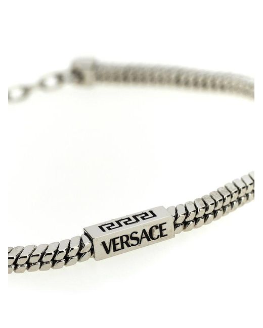 Versace Metallic Logo Metal Bracelet for men