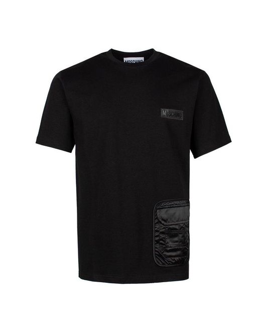 Moschino Black Logo Patch Crewneck T-shirt for men