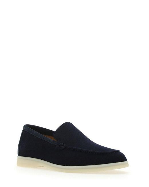 Loro Piana Blue Pointed Toe Loafers for men