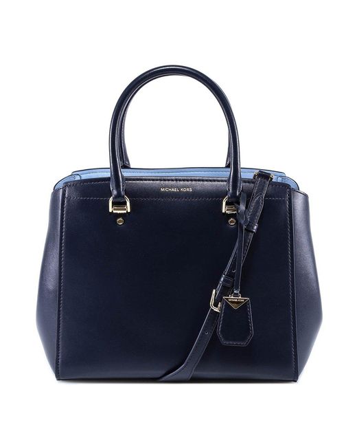 MICHAEL Michael Kors Leather Benning Tote Bag in Blue | Lyst