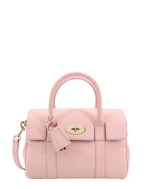 Mulberry Pink Bayswater Foldover Top Small Tote Bag