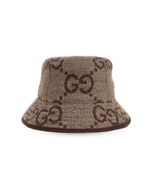 Gucci Brown Monogrammed Bucket Hat, for men