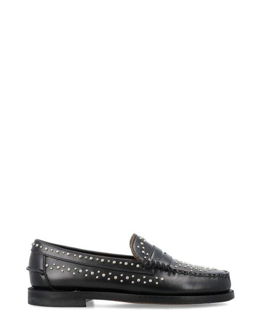 Sebago Black Dan Stud-embellished Slip-on Loafers