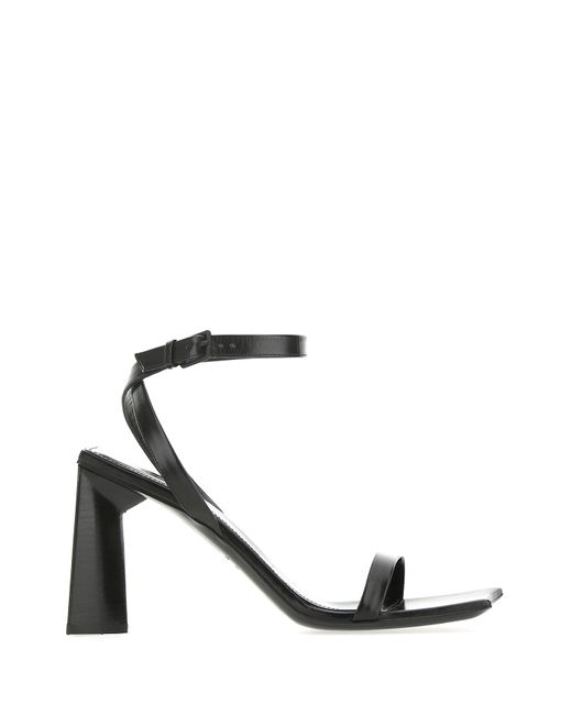 Balenciaga Leather Moon 90 Ankle Strap Sandals in Black - Lyst