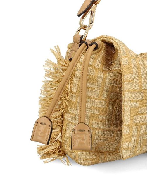 Fendi Mamma Baguette Medium Shoulder Bag in Natural | Lyst