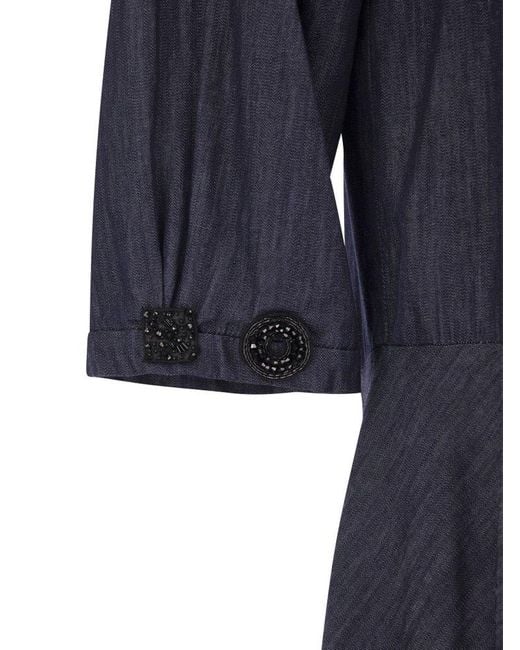 Max Mara Valery Denim Midi Dress in Blue | Lyst
