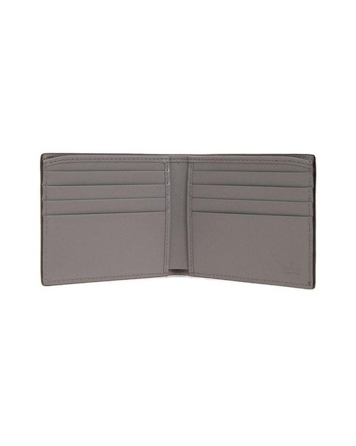 Gucci Gray Leather Wallet With Logo for men