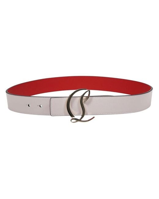 Christian Louboutin Red Cl Logo Plaque Belt