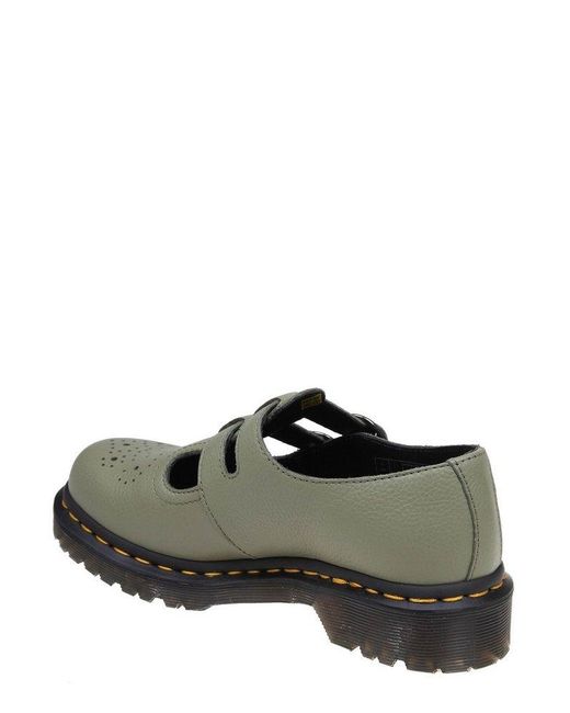 Dr. Martens Green Mary Jane Buckle Detailed Shoes