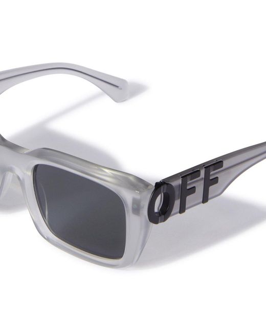 Off-White c/o Virgil Abloh Gray Rectangular Frame Sunglasses