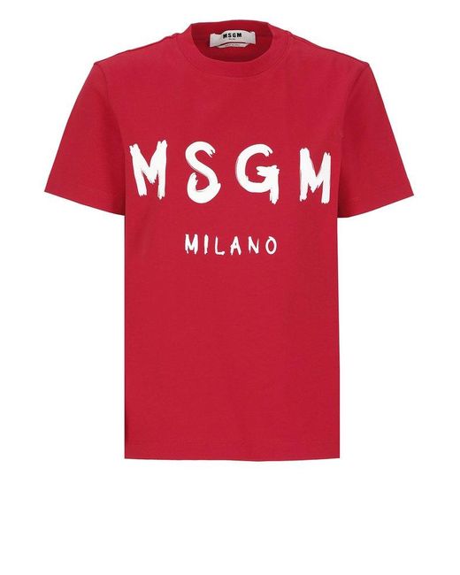 MSGM Red T-shirt With Logo