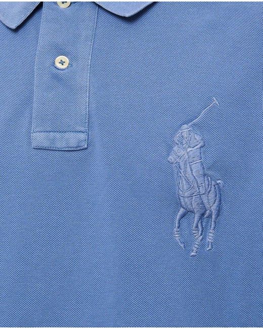 Polo Ralph Lauren Blue Polo Pony-embroidered Short-sleeved Polo Shirt for men