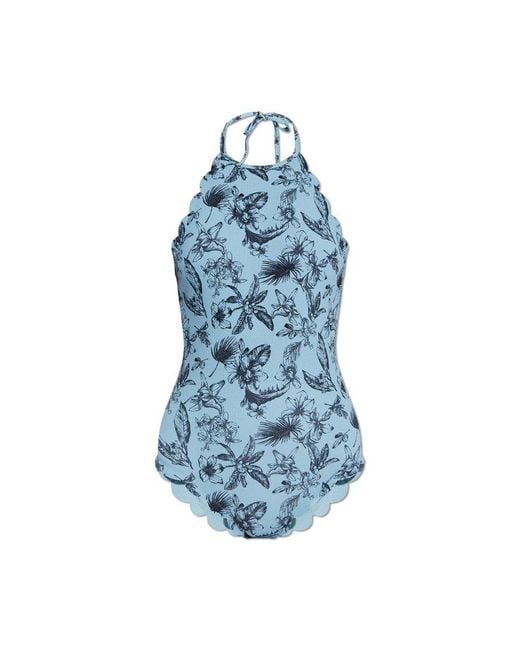 Marysia Swim Blue Scalloped Edge Activewear