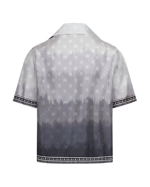 Amiri Gray Ma-print Silk Shirt for men