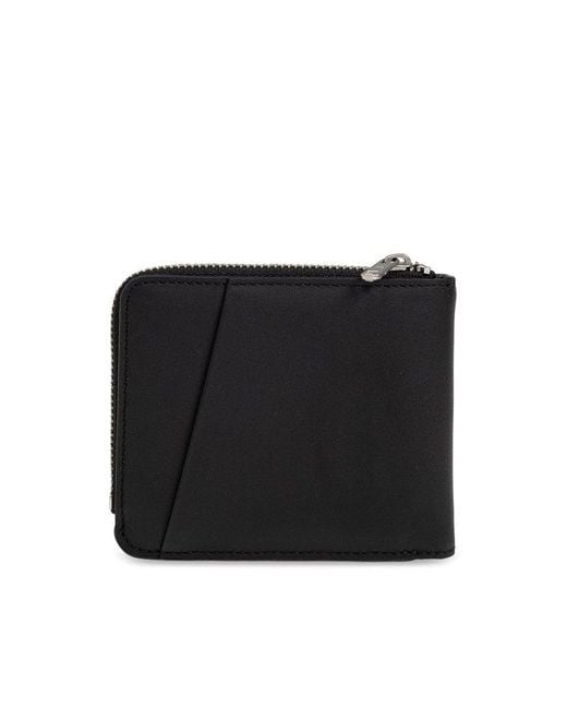 Y-3 Black Logo Printed Zip-around Wallet for men