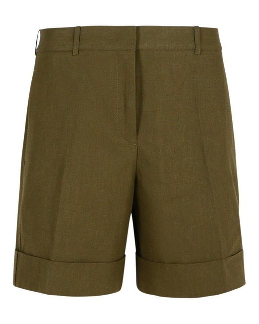 Jil Sander Green Linen Shorts
