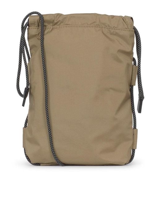 Moncler Gray Logo Patch Drawstring Crossbody Bag for men