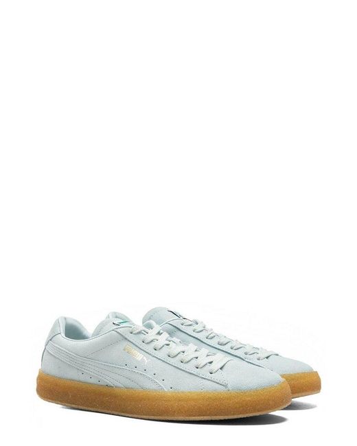 PUMA Green Crepe Logo Printed Lace-Up Sneakers for men
