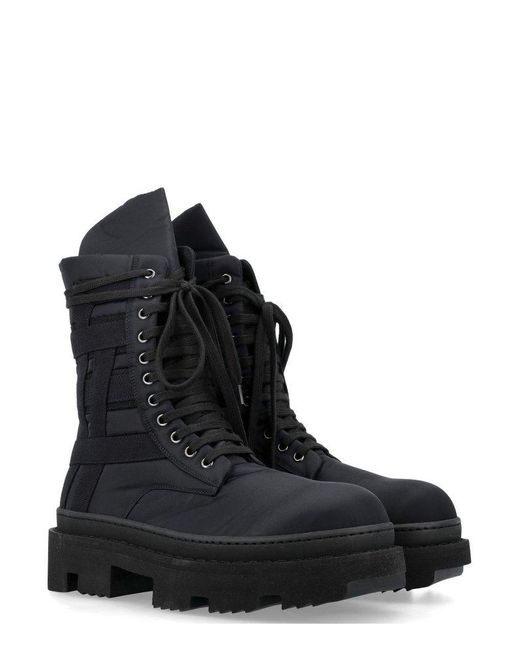 Rick Owens Black Army Megatooth Ankle Boots for men