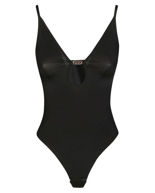 DIESEL Black Ufby-meghan Logo Plaque Sleeveless Bodysuit