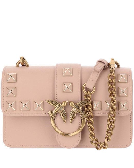 Pinko Pink Mini Love One Bag With Enameled Studs