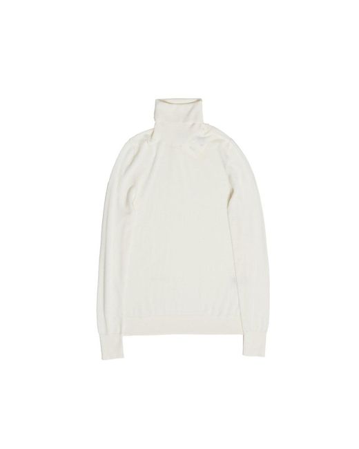 Totême  White Roll-Neck Fine-Knit Jumper