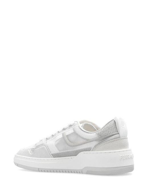 Ferragamo White Destiny Lace-up Sneakers