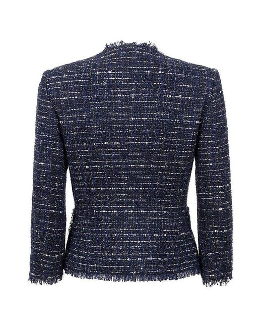 Tagliatore Blue Tweed Single-Breasted Blazer