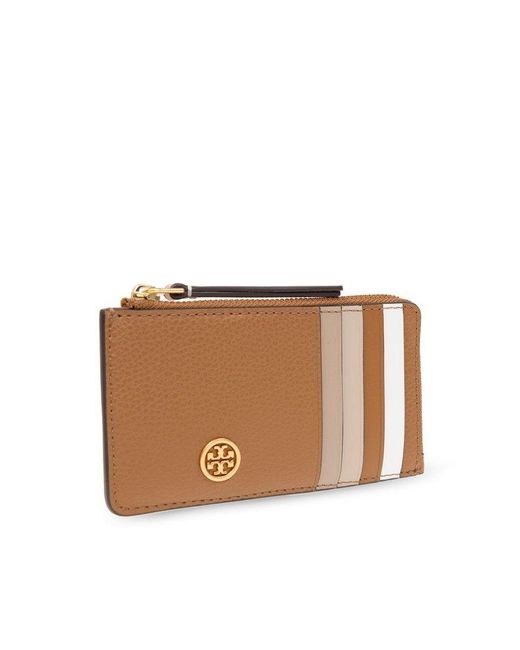 Tory Burch Brown Card Case With Logo