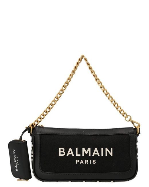 Balmain Black B-army Clutch Bag
