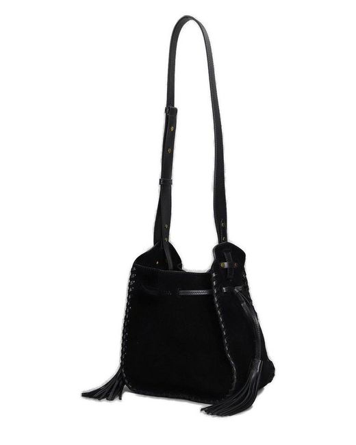 Isabel Marant Black Silao Tassel Detailed Bucket Bag