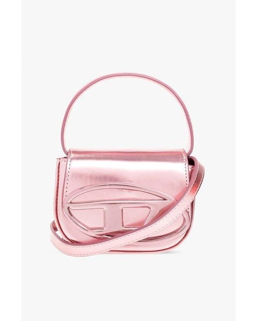 DIESEL Pink Logo Leather Mini Bag