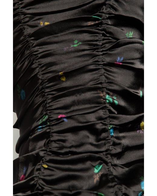 Ganni Black Floral Pattern Dress