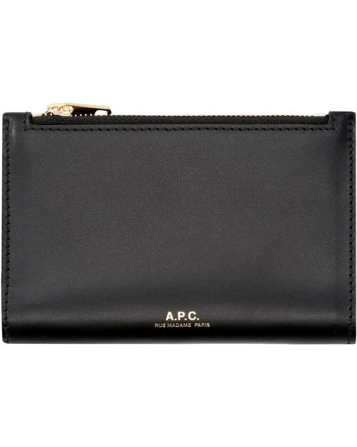 A.P.C. Black Willy Logo Embossed Wallet
